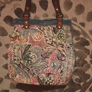 Lucky Brand leather and suede boho bag